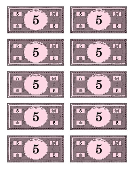 Billetes de monopoly para imprimir .